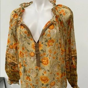 ONLY TODAY NWT SPELL Seashell Sand Blouse Shirt M